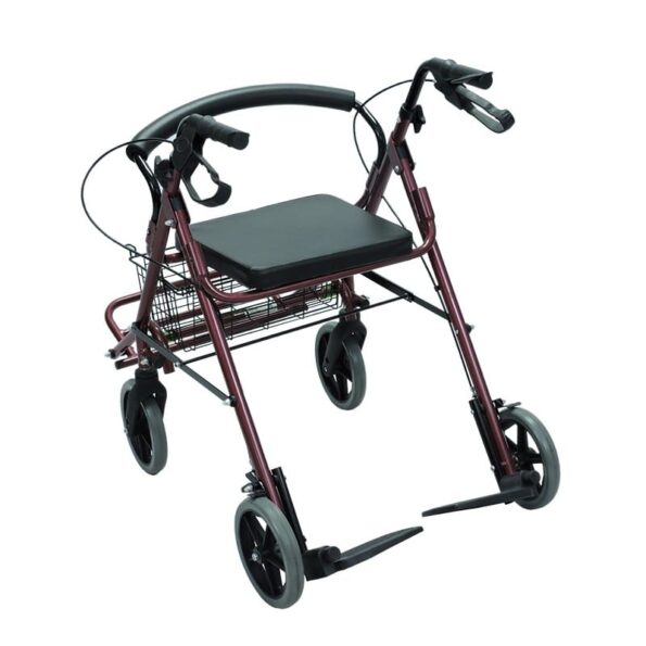 caminador rollator 1 ruedas con canastilla y reposa pies